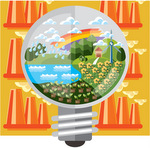 Futuristic lightbulb